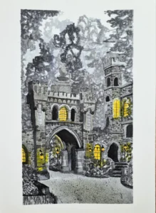 Home 9 An Estate at Dusk. Ink on cotton paper.